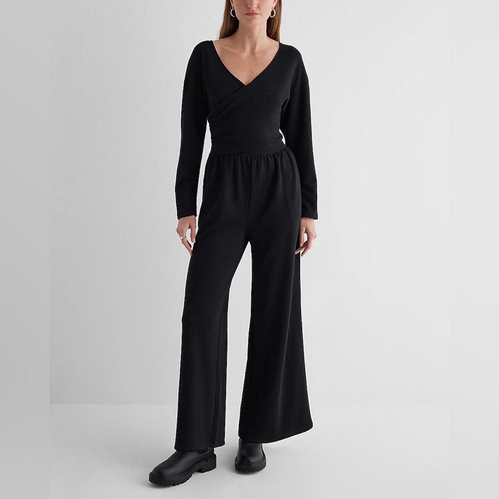 EXPRESS Long Sleeve Lounge Jumpsuit